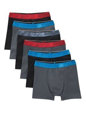 Hanes Moves Boys Size Large Breathable Boxer Briefs Mesh Pouch Wicking 6-Pack